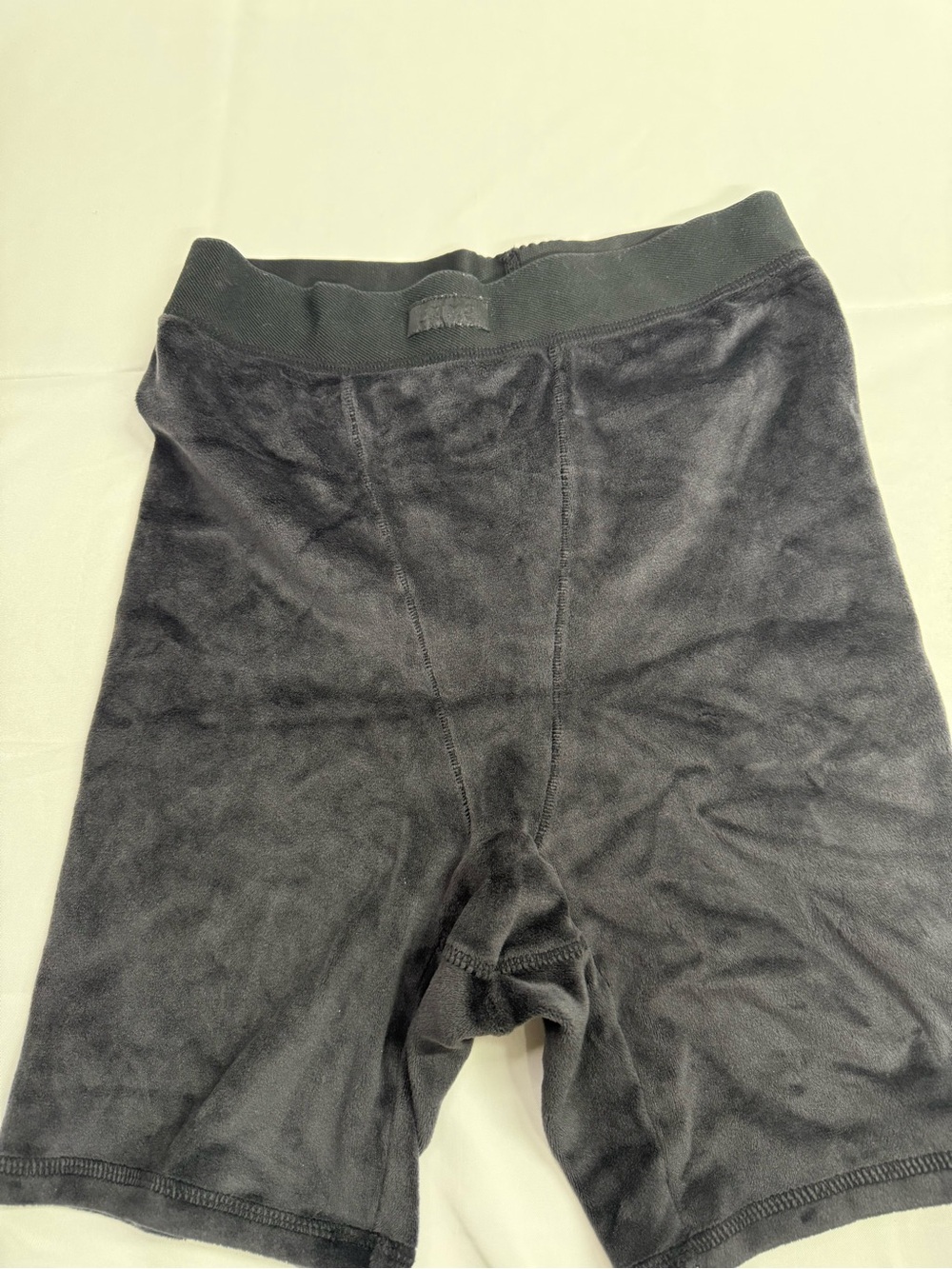 SKIMS Black Velour Athletic Bike Shorts